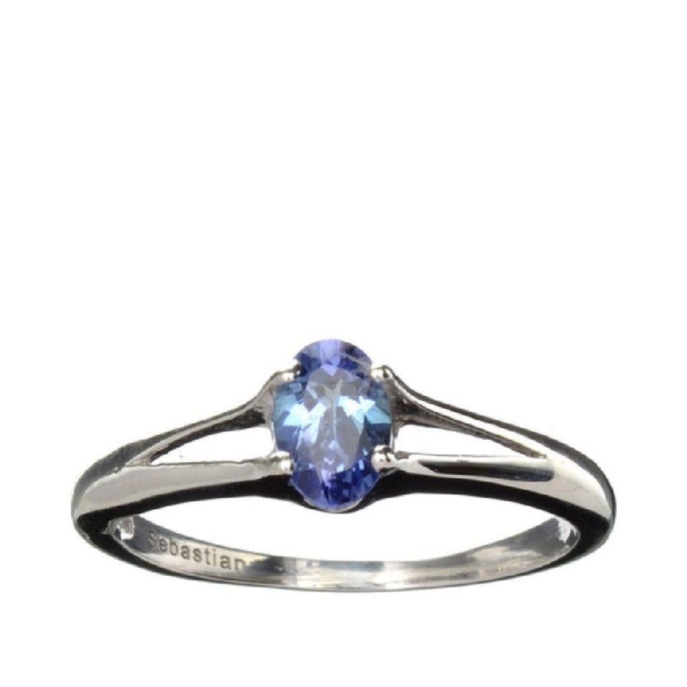 Just in- tanzanite, Sterling silver and platinum ring